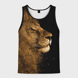 Майка-безрукавка мужская Песчаный лев, цвет: 3D-черный