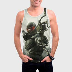 Майка-безрукавка мужская Crysis Soldier, цвет: 3D-белый — фото 2