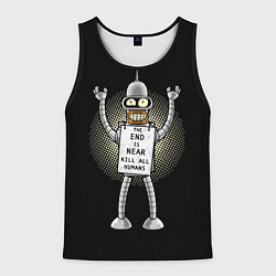 Майка-безрукавка мужская Kill All Humans, цвет: 3D-черный