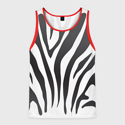 Майка-безрукавка мужская Африканская зебра, цвет: 3D-красный