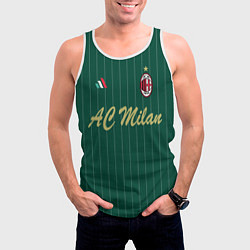 Майка-безрукавка мужская AC Milan: Green Form, цвет: 3D-белый — фото 2