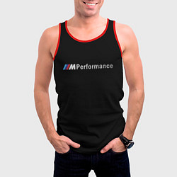 Майка-безрукавка мужская BMW PERFORMANCE ЧЁРНЫЙ БМВ, цвет: 3D-красный — фото 2