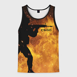 Майка-безрукавка мужская CS:GO Dark Fire, цвет: 3D-черный