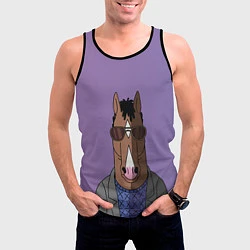 Майка-безрукавка мужская Конь БоДжек, цвет: 3D-черный — фото 2