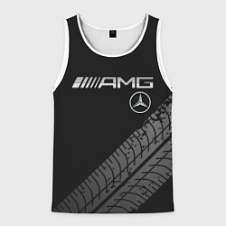 Майка-безрукавка мужская Mercedes AMG: Street Racing, цвет: 3D-белый