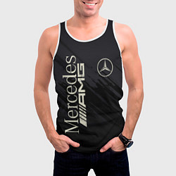 Майка-безрукавка мужская Mercedes AMG: Black Edition, цвет: 3D-белый — фото 2