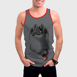 Майка-безрукавка мужская Фурия в кармане, цвет: 3D-красный — фото 2