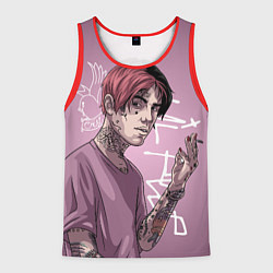 Майка-безрукавка мужская Lil Peep, цвет: 3D-красный