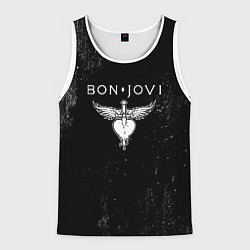 Майка-безрукавка мужская Bon Jovi, цвет: 3D-белый