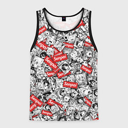 Майка-безрукавка мужская Senpai x Ahegao, цвет: 3D-черный