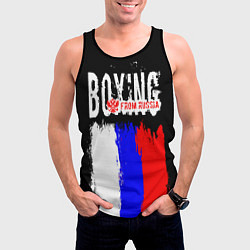Майка-безрукавка мужская Boxing from Russia, цвет: 3D-черный — фото 2
