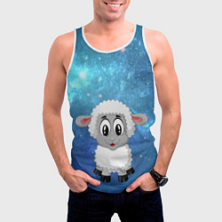 Майка-безрукавка мужская Овечка, цвет: 3D-белый — фото 2