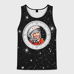 Майка-безрукавка мужская Юрий Гагарин звездное небо, цвет: 3D-черный