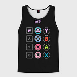 Майка-безрукавка мужская My Way, цвет: 3D-черный