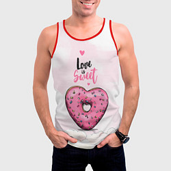 Майка-безрукавка мужская Пончик сердечко, цвет: 3D-красный — фото 2