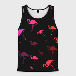 Майка-безрукавка мужская Фламинго, цвет: 3D-черный