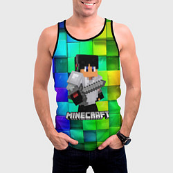 Майка-безрукавка мужская Minecraft Майнкрафт, цвет: 3D-черный — фото 2
