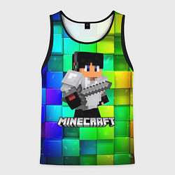 Майка-безрукавка мужская Minecraft Майнкрафт, цвет: 3D-черный