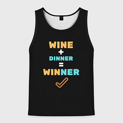 Майка-безрукавка мужская Вино плюс ужин, цвет: 3D-черный
