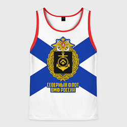 Майка-безрукавка мужская Северный флот ВМФ России, цвет: 3D-красный