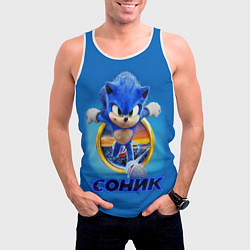 Майка-безрукавка мужская SONIC, цвет: 3D-белый — фото 2