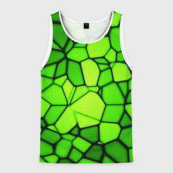 Майка-безрукавка мужская Зеленая мозаика, цвет: 3D-белый