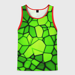 Майка-безрукавка мужская Зеленая мозаика, цвет: 3D-красный