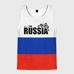 Майка-безрукавка мужская Russia, цвет: 3D-белый