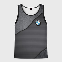 Майка-безрукавка мужская BMW, цвет: 3D-черный