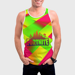 Майка-безрукавка мужская Fortnite гамма абстракция, цвет: 3D-белый — фото 2