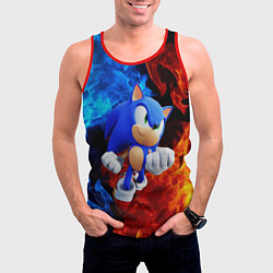 Майка-безрукавка мужская SONIC, цвет: 3D-красный — фото 2