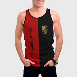 Майка-безрукавка мужская PORSCHE, цвет: 3D-черный — фото 2