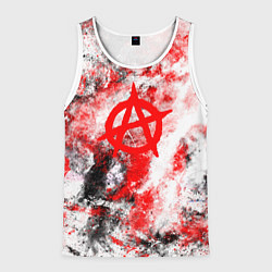 Майка-безрукавка мужская АНАРХИЯ, цвет: 3D-белый