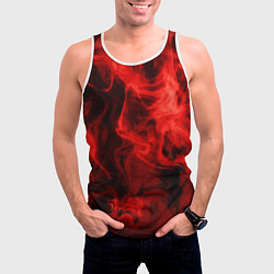 Майка-безрукавка мужская Красный дым, цвет: 3D-белый — фото 2