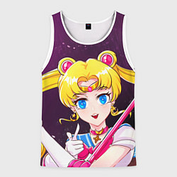 Майка-безрукавка мужская Sailor Moon, цвет: 3D-белый