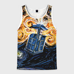 Майка-безрукавка мужская Van Gogh Tardis, цвет: 3D-белый