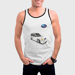 Майка-безрукавка мужская SUBARU, цвет: 3D-черный — фото 2