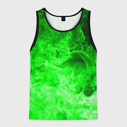 Майка-безрукавка мужская ОГОНЬ GREEN NEON, цвет: 3D-черный