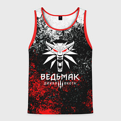 Майка-безрукавка мужская The Witcher 3, цвет: 3D-красный