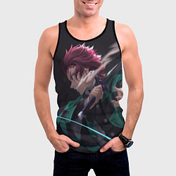 Майка-безрукавка мужская KIMETSU NO YAIBA, цвет: 3D-черный — фото 2