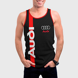 Майка-безрукавка мужская AUDI SPORT CARBON, цвет: 3D-красный — фото 2