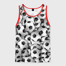Майка-безрукавка мужская Футбольные мячи много, цвет: 3D-красный