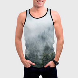 Майка-безрукавка мужская Туманный лес, цвет: 3D-черный — фото 2