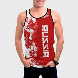 Майка-безрукавка мужская Russia, цвет: 3D-черный — фото 2