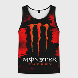 Майка-безрукавка мужская Red grunge monster energy, цвет: 3D-черный