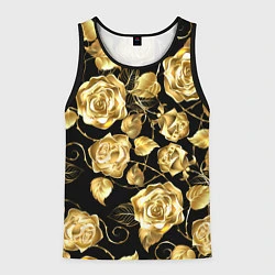 Майка-безрукавка мужская Golden Roses, цвет: 3D-черный