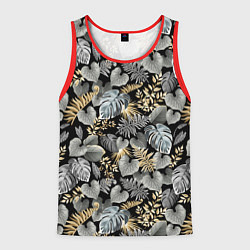 Майка-безрукавка мужская Серебряные листочки, цвет: 3D-красный