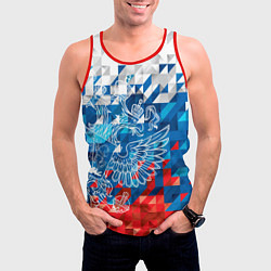 Майка-безрукавка мужская Россия, цвет: 3D-красный — фото 2