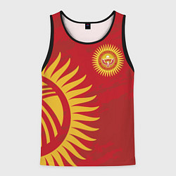 Майка-безрукавка мужская Киргизия, цвет: 3D-черный