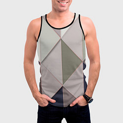 Майка-безрукавка мужская Треугольники, цвет: 3D-черный — фото 2